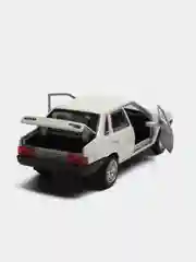 Белый машина LADA-21099, 12 см, Технопарк, металлическая, открываются передние двери и багажник