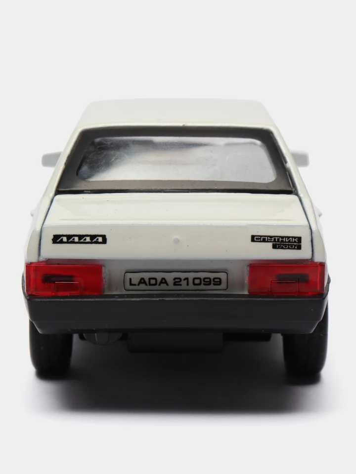 Белый машина LADA-21099, 12 см, Технопарк, металлическая, открываются передние двери и багажник