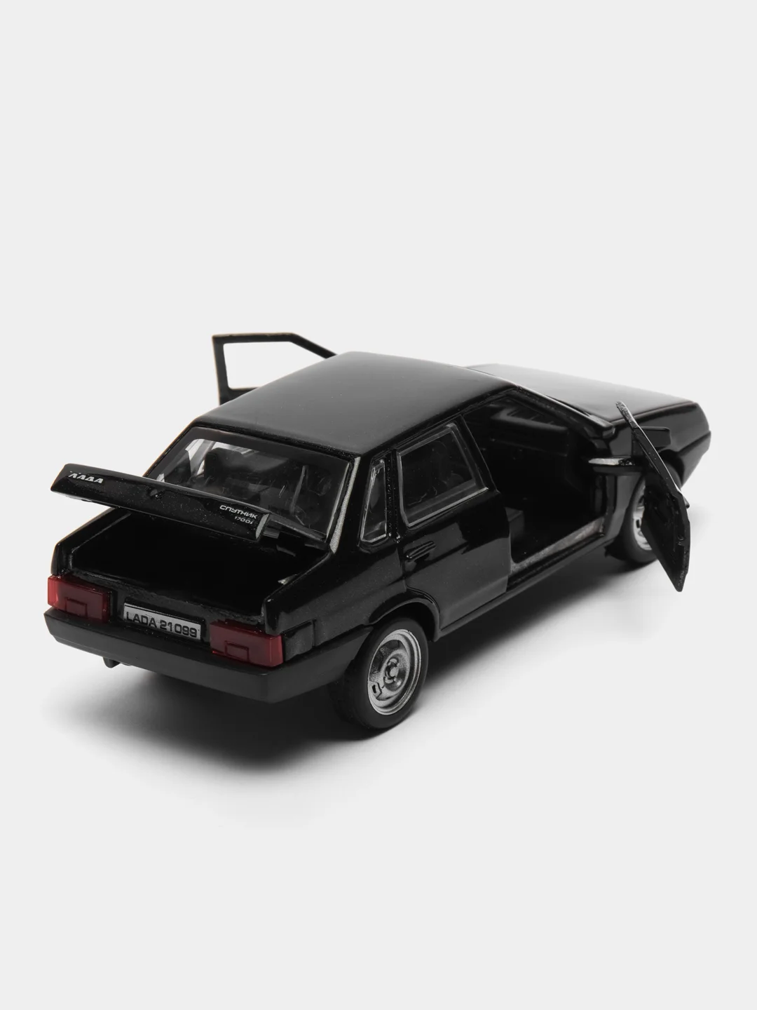 Черный машина LADA-21099, 12 см, Технопарк, металлическая, открываются передние двери и багажник