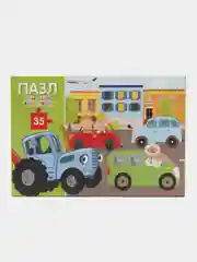 Пазл "В городе", Синий трактор, 35 элементов