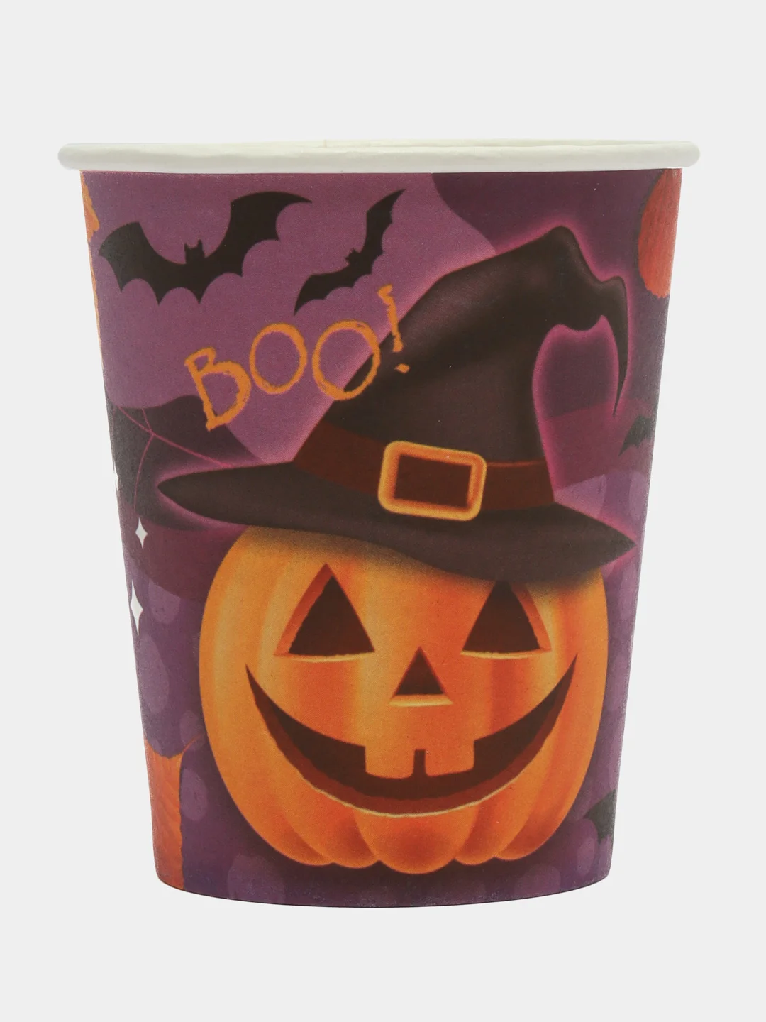 Кораллово-розовый стакан бумажный на хэллоуин Halloween party, 250 мл, 6 шт
