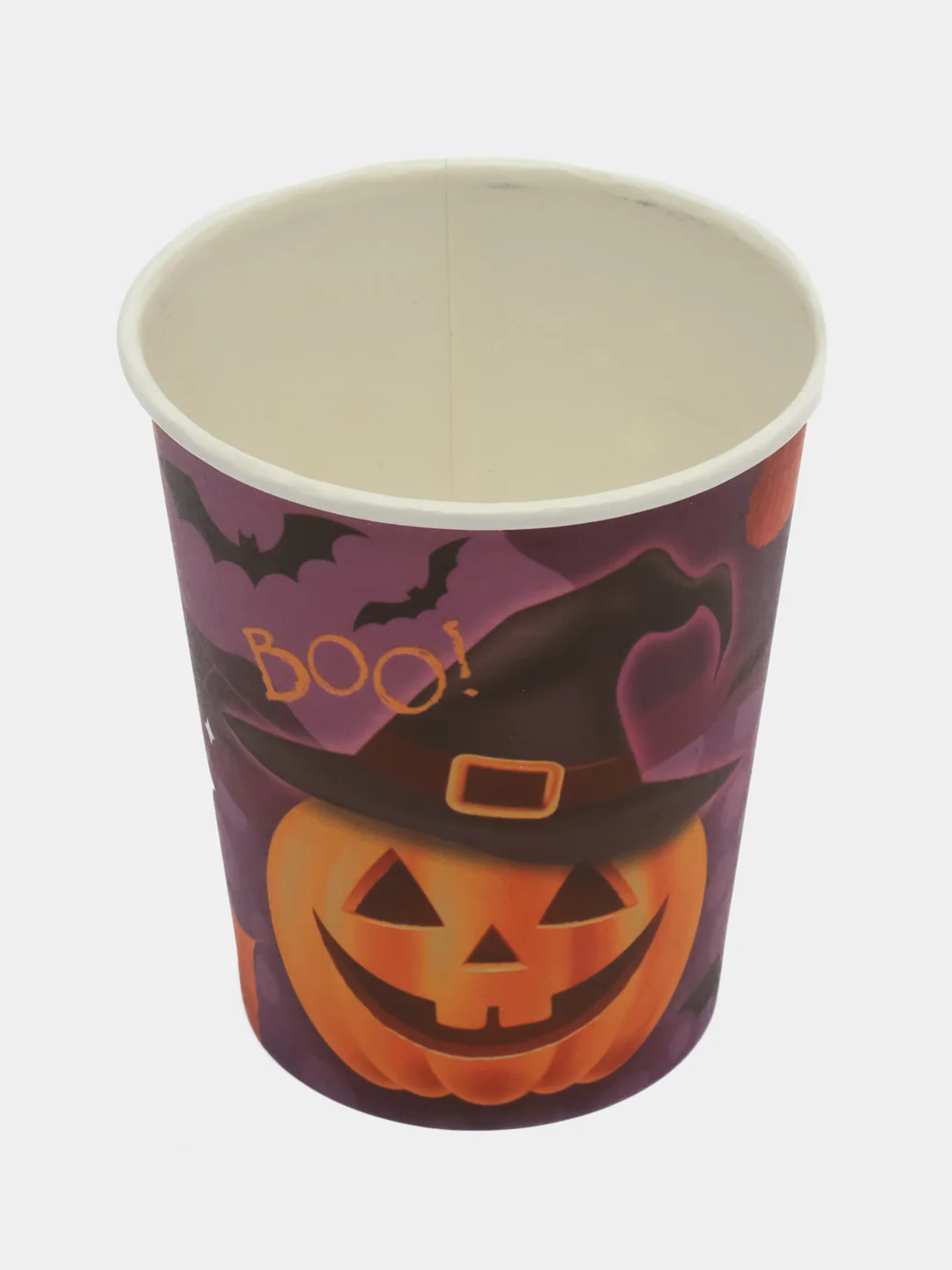 Кораллово-розовый стакан бумажный на хэллоуин Halloween party, 250 мл, 6 шт