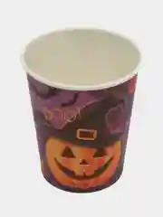Кораллово-розовый стакан бумажный на хэллоуин Halloween party, 250 мл, 6 шт