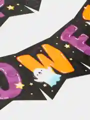 Черный гирлянда на ленте  на Хэллоуин "Happy Halloween"