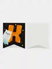 Черный гирлянда на ленте  на Хэллоуин "Happy Halloween"
