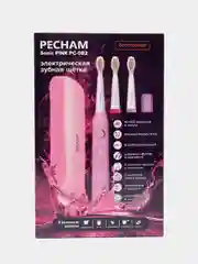 Розовый электрическая зубная щетка PECHAM Sonic, 3 насадки, 5 режимов чистки