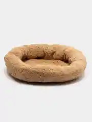 Лежанка для собак и кошек, мягкий мех, 50 х 42 х 11 см, коричневая