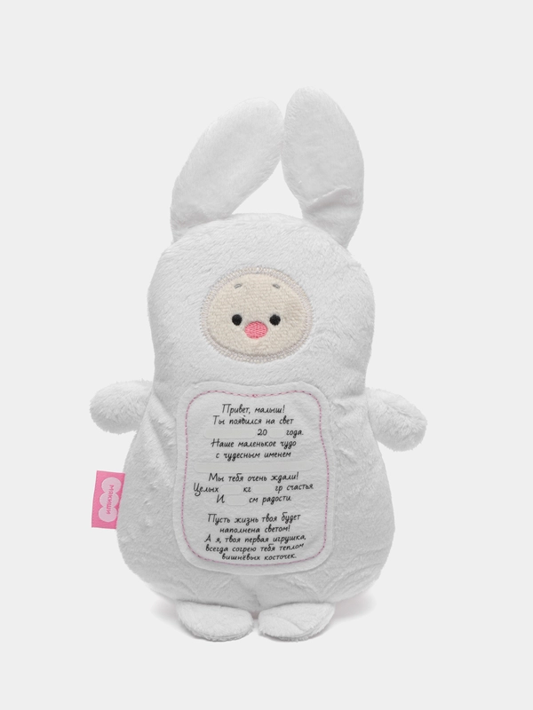 Мягкая игрушка 3 в 1 "Зайка" с метрикой, с вишнёвыми косточками, 19,5 см