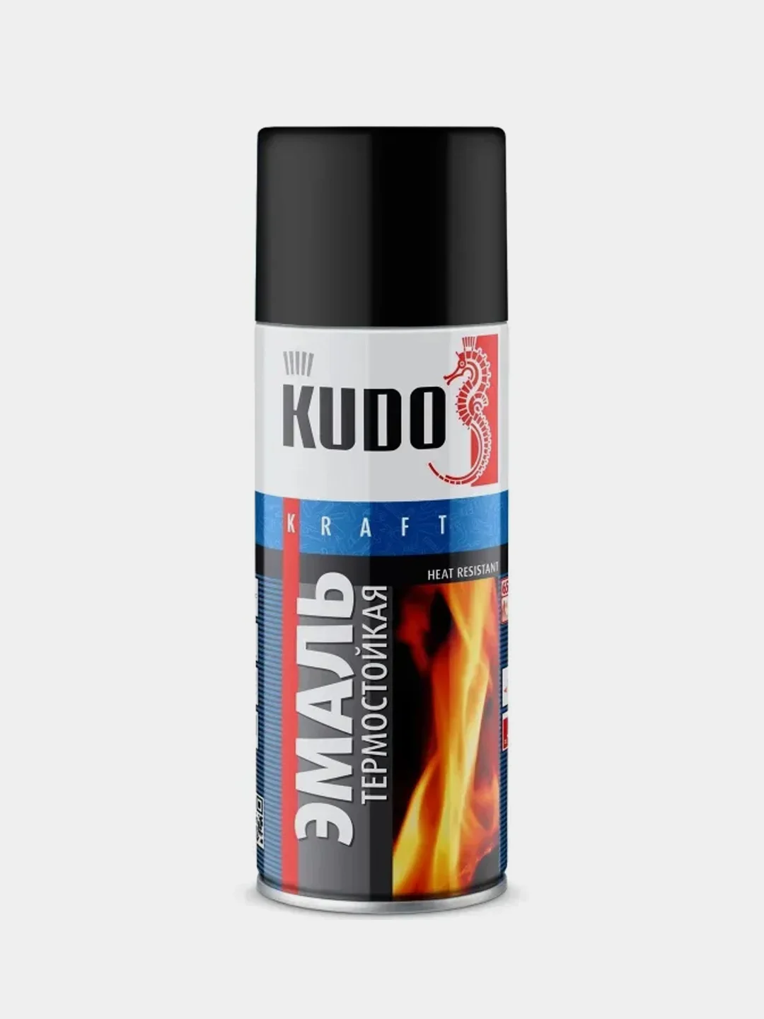 Черный эмаль термостойкая KUDO, 520мл