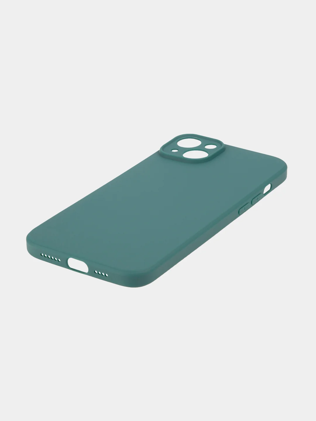 Тёмно-зелёный чехол+ стекло для iPhone 15 Plus 15+ силиконовый ROSCO матовый с бортиком- защитой камер