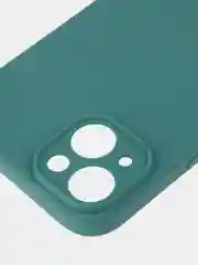Тёмно-зелёный чехол+ стекло для iPhone 15 Plus 15+ силиконовый ROSCO матовый с бортиком- защитой камер