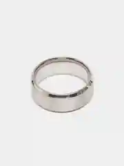Серебряный кольцо стальное, обручальное, широкое, 8 мм
