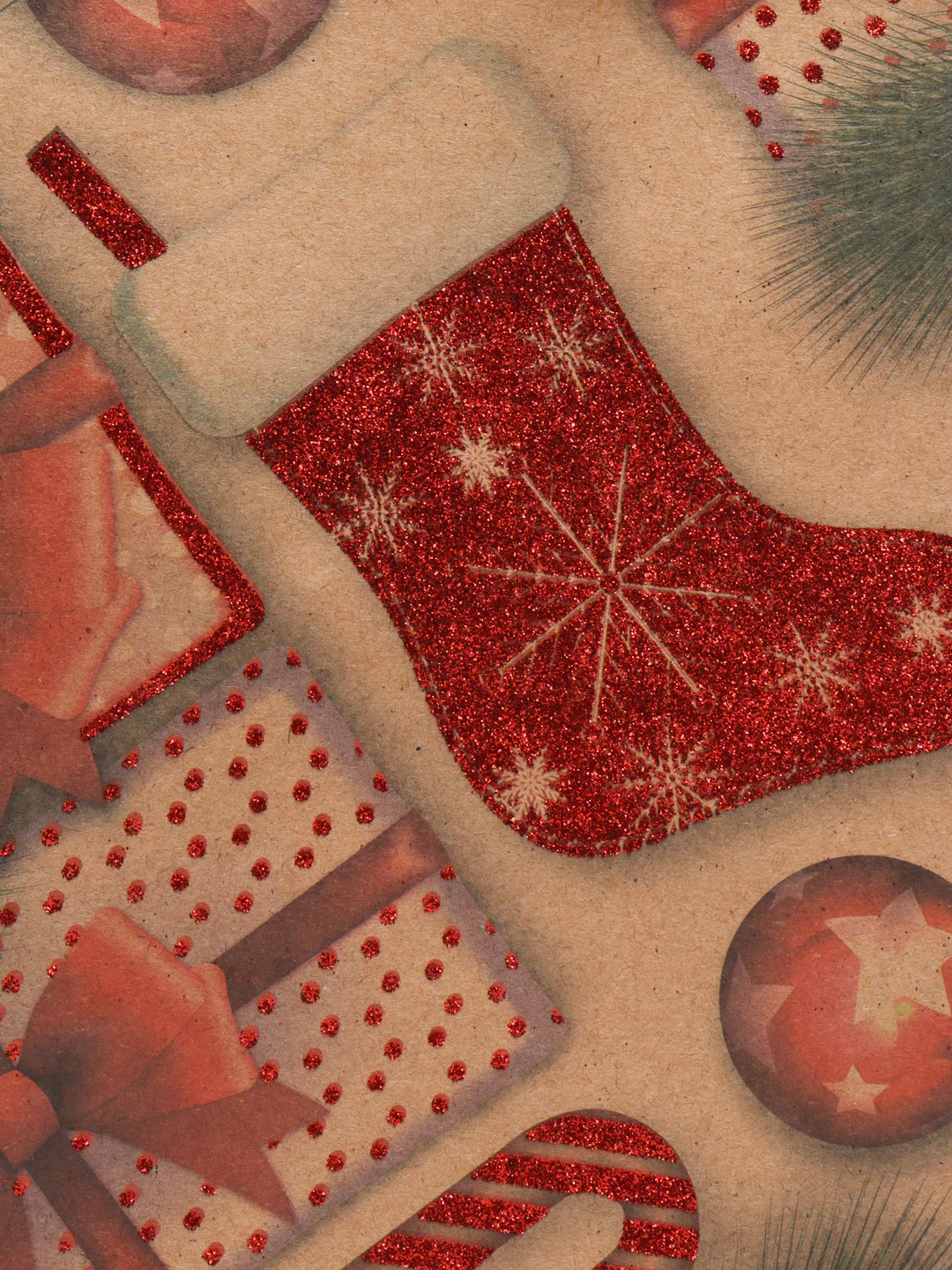 Пакет подарочный новогодний, для подарка Золотая Сказка "Christmas Kraft", глиттер, 608235