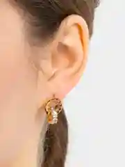 Желтый сережки, женские серьги, трендовые серьги кольца, серьги в стиле булгари, стиль картье