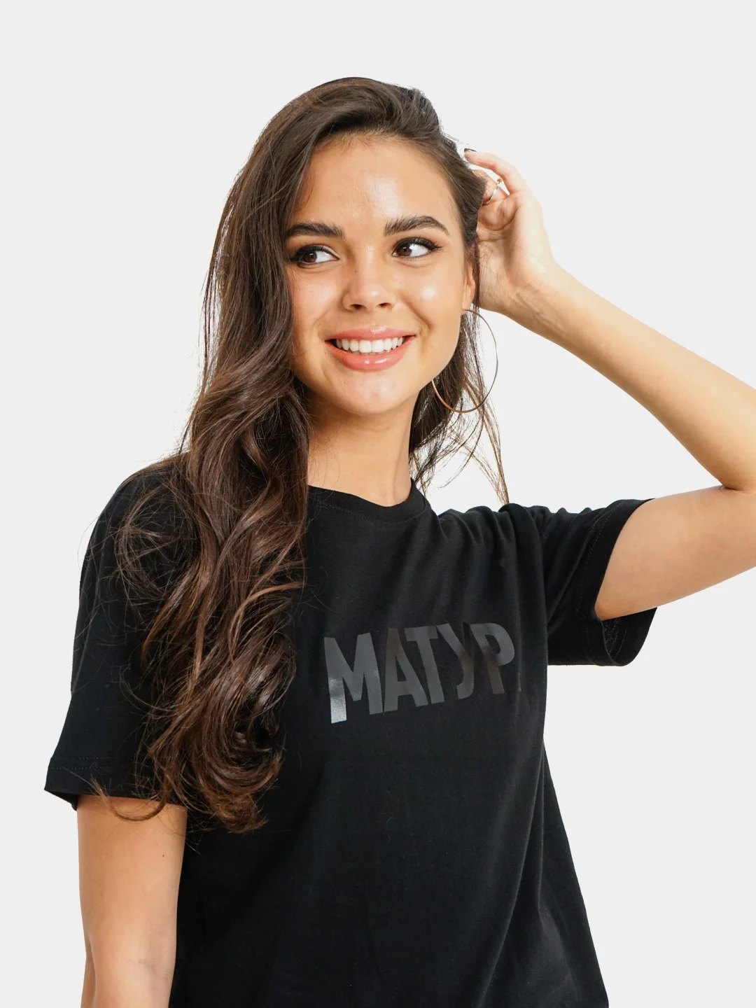 Футболка черная Seletstore с татарским принтом "Матур.", унисекс, подарок на новый год