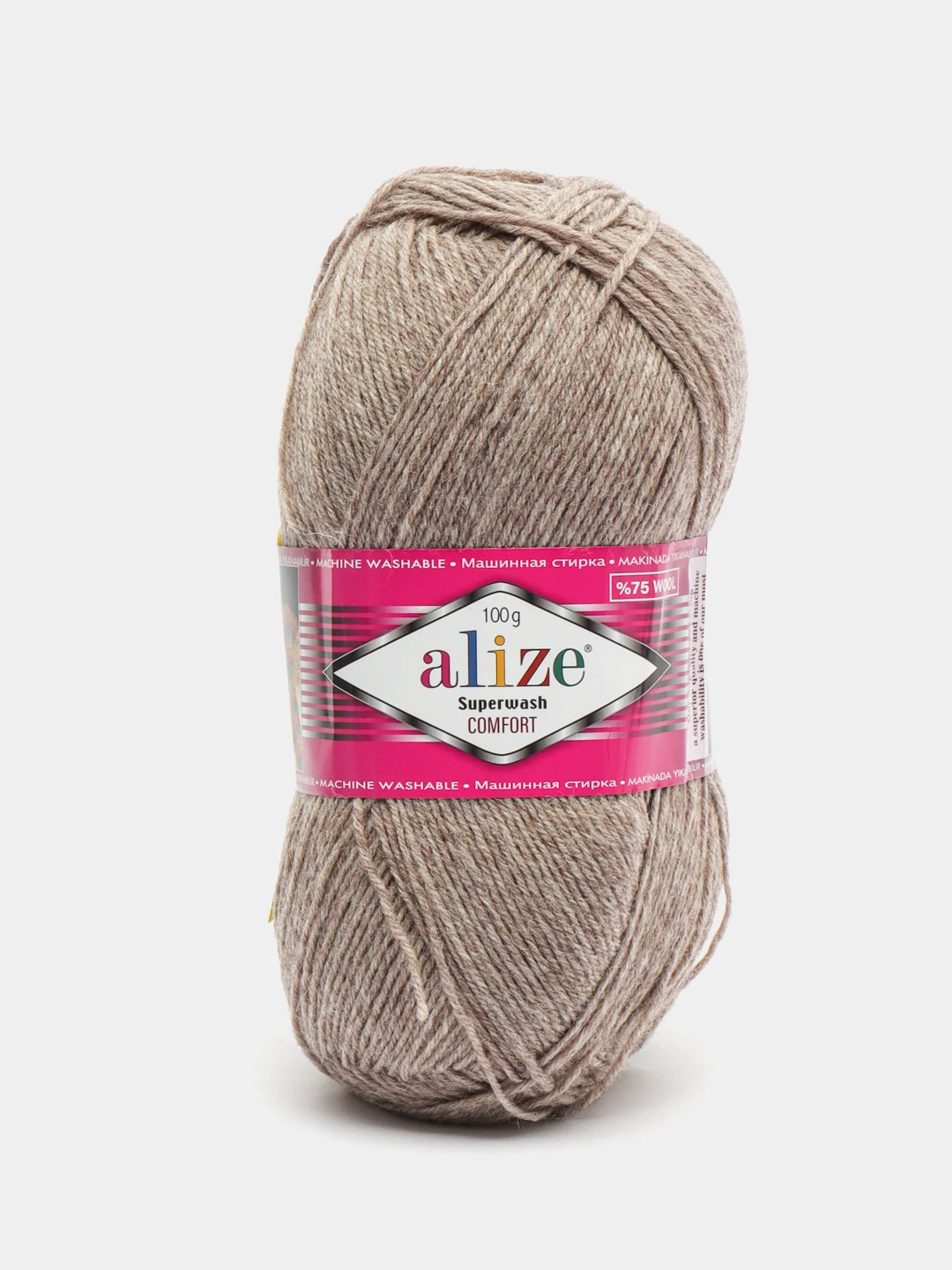 Светло-бежевый пряжа носочная Alize Superwash Comfort Socks, 75% шерсть 25% полиамид, 100 г, 420 м