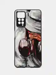 Бордовый чехол с рисунком на Xiaomi Redmi Note 11 Pro 4G и Redmi Note 12 Pro 4G (Нот 11/12 Про 4G)