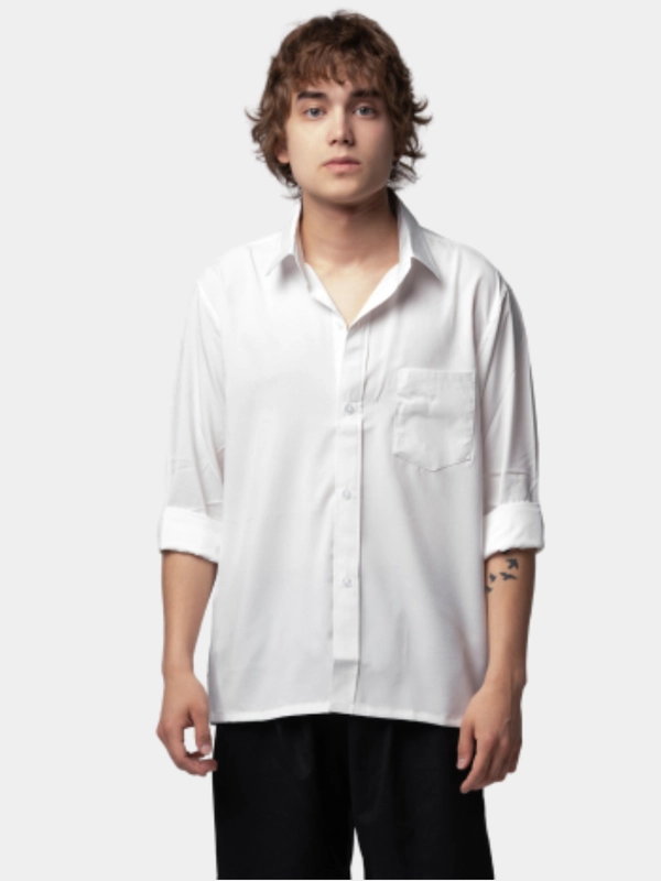 TrendD / Рубашка базовая Unisex прямая c длинным рукавом