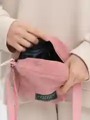 Белый сумка унисекс через плечо, из вельвета