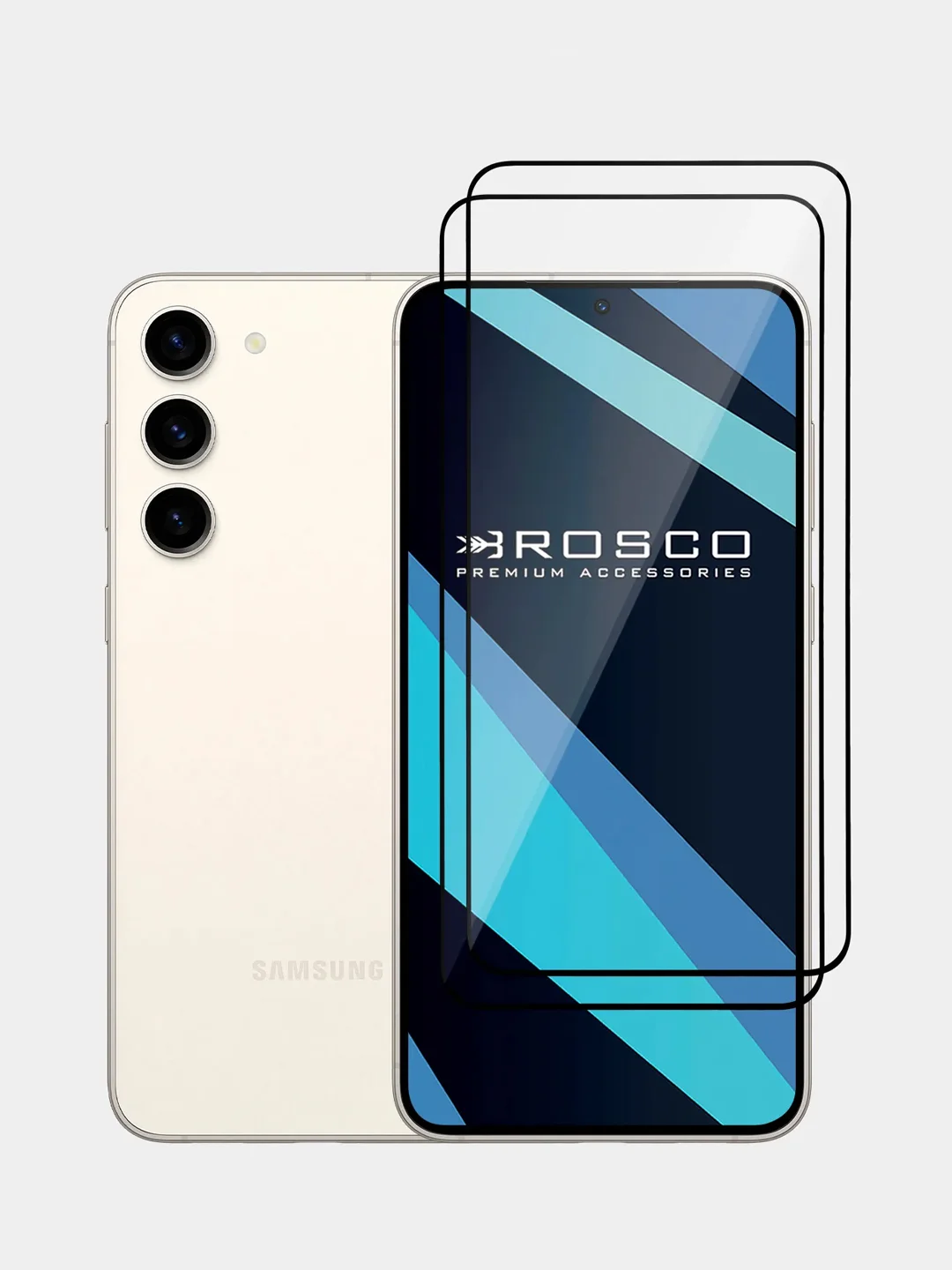 Прозрачный 1-2 шт стекло для Samsung Galaxy S23+, S22+ защитное ROSCO прозрачное, олеофобное покрытие
