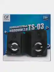 Черный акустические компьютерные колонки, колонки для компьютера, GFPoWeR TS, 6Вт, питание от USB
