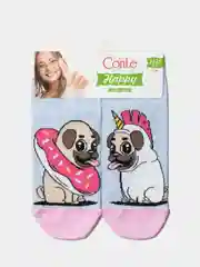 Голубой короткие женские носки Conte Happy