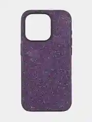 Фиолетовый чехол на Apple iPhone 15 Pro блестящий ROSCO пластиковый с силиконом стразами кристаллами