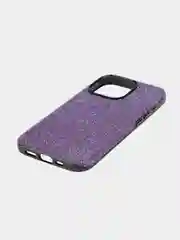 Фиолетовый чехол на Apple iPhone 15 Pro блестящий ROSCO пластиковый с силиконом стразами кристаллами