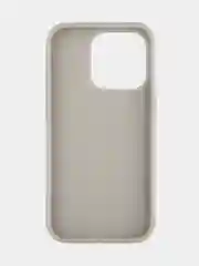 Серебряный чехол на Apple iPhone 15 Pro блестящий ROSCO пластиковый с силиконом стразами кристаллами