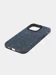 Синий чехол на Apple iPhone 15 Pro блестящий ROSCO пластиковый с силиконом стразами кристаллами