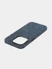 Синий чехол на Apple iPhone 15 Pro блестящий ROSCO пластиковый с силиконом стразами кристаллами