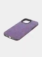 Фиолетовый чехол на Apple iPhone 15 Pro Max блестящий ROSCO пластиковый с силиконом, камнями стразами