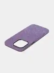 Фиолетовый чехол на Apple iPhone 15 Pro Max блестящий ROSCO пластиковый с силиконом, камнями стразами