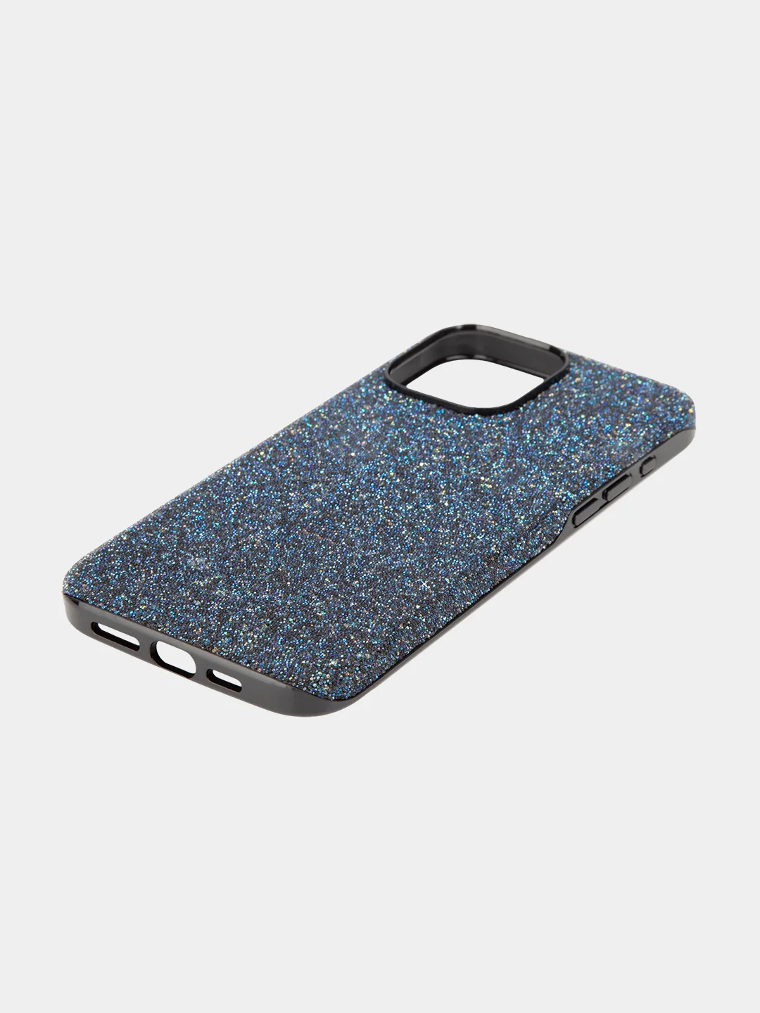 Синий чехол на Apple iPhone 15 Pro Max блестящий ROSCO пластиковый с силиконом, камнями стразами
