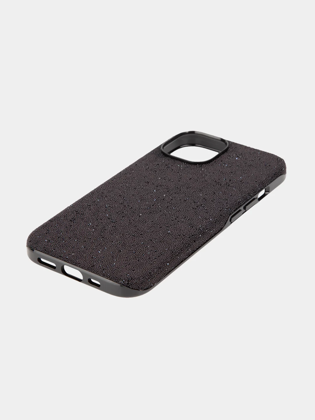 Черный чехол на Apple iPhone 15 блестящий ROSCO пластиковый с силиконом, стразами, кристаллами