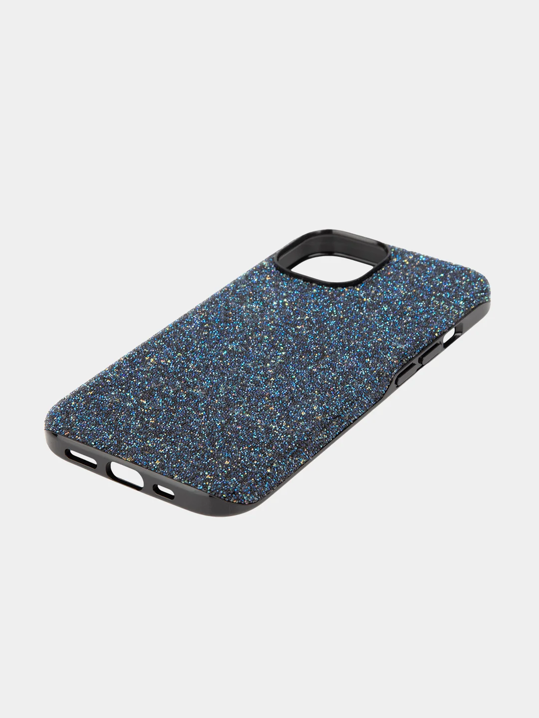 Синий чехол на Apple iPhone 15 блестящий ROSCO пластиковый с силиконом, стразами, кристаллами