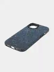 Синий чехол на Apple iPhone 15 блестящий ROSCO пластиковый с силиконом, стразами, кристаллами
