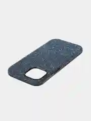 Синий чехол на Apple iPhone 15 блестящий ROSCO пластиковый с силиконом, стразами, кристаллами