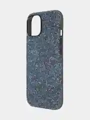 Синий чехол на Apple iPhone 15 блестящий ROSCO пластиковый с силиконом, стразами, кристаллами