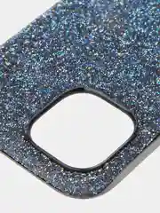 Синий чехол на Apple iPhone 15 блестящий ROSCO пластиковый с силиконом, стразами, кристаллами