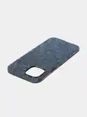 Синий чехол на Apple iPhone 15 Plus блестящий ROSCO пластиковый с силиконом стразами кристаллами