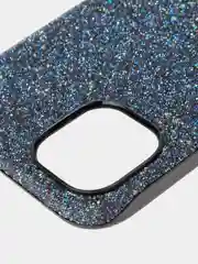 Синий чехол на Apple iPhone 15 Plus блестящий ROSCO пластиковый с силиконом стразами кристаллами