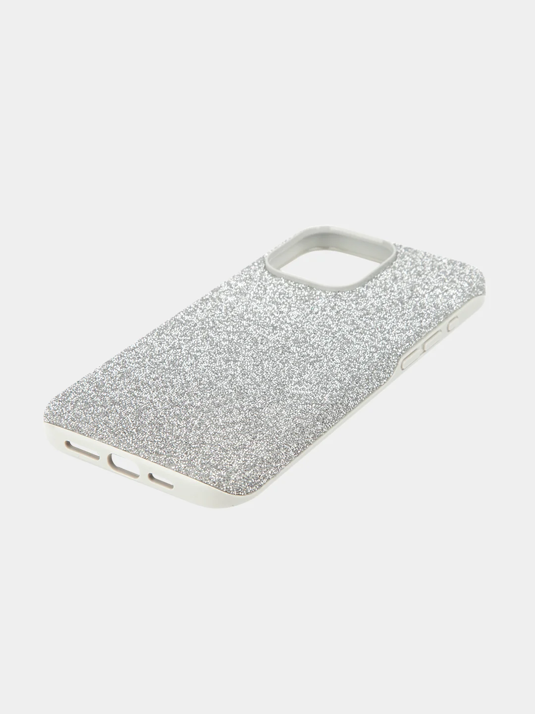 Серебряный чехол для iPhone 15 14 13 Pro Max Plus блестящий BROSCORP, пластиковый, с силиконом
