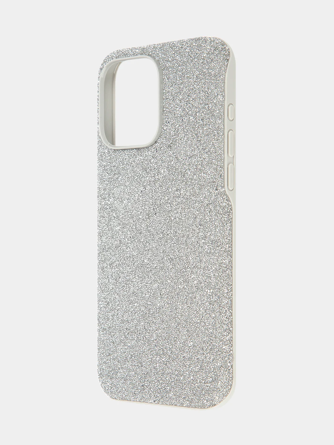 Серебряный чехол для iPhone 15 14 13 Pro Max Plus блестящий BROSCORP, пластиковый, с силиконом