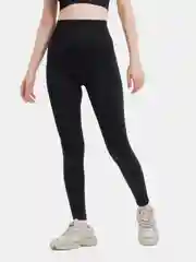 Черный женский спортивный бесшовный костюм
