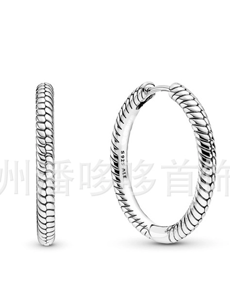 Серьги-кольца, из серебра 925 пробы