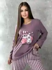 Пурпурный пижама женская тёплая с начесом