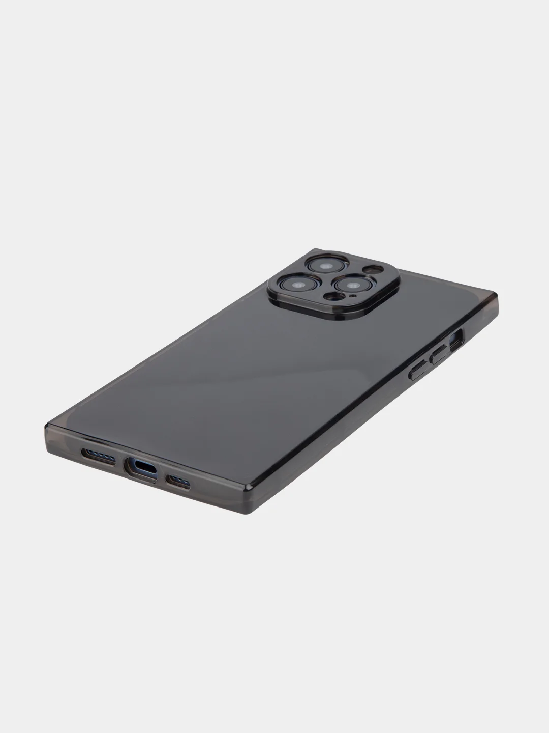 Черный чехол для Apple iPhone 15, 15 Plus, 15 Pro, 15 Pro Max силиконовый КАРТОФАН прямоугольный