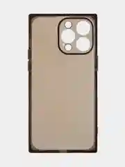 Черный чехол для Apple iPhone 15, 15 Plus, 15 Pro, 15 Pro Max силиконовый КАРТОФАН прямоугольный