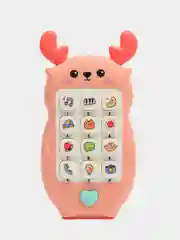 Коралловый детский музыкальный смартфон-телефон "Олень"